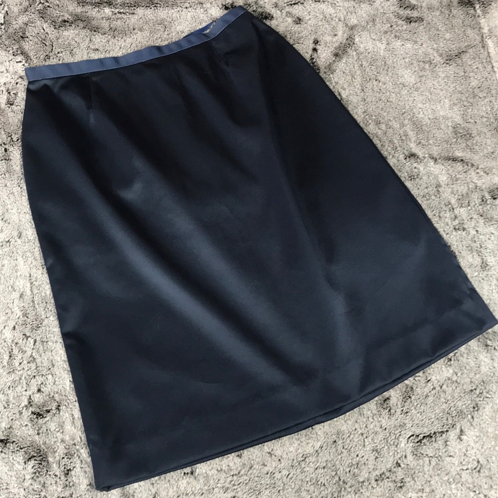 Navy Satin GAP Pencil Skirt